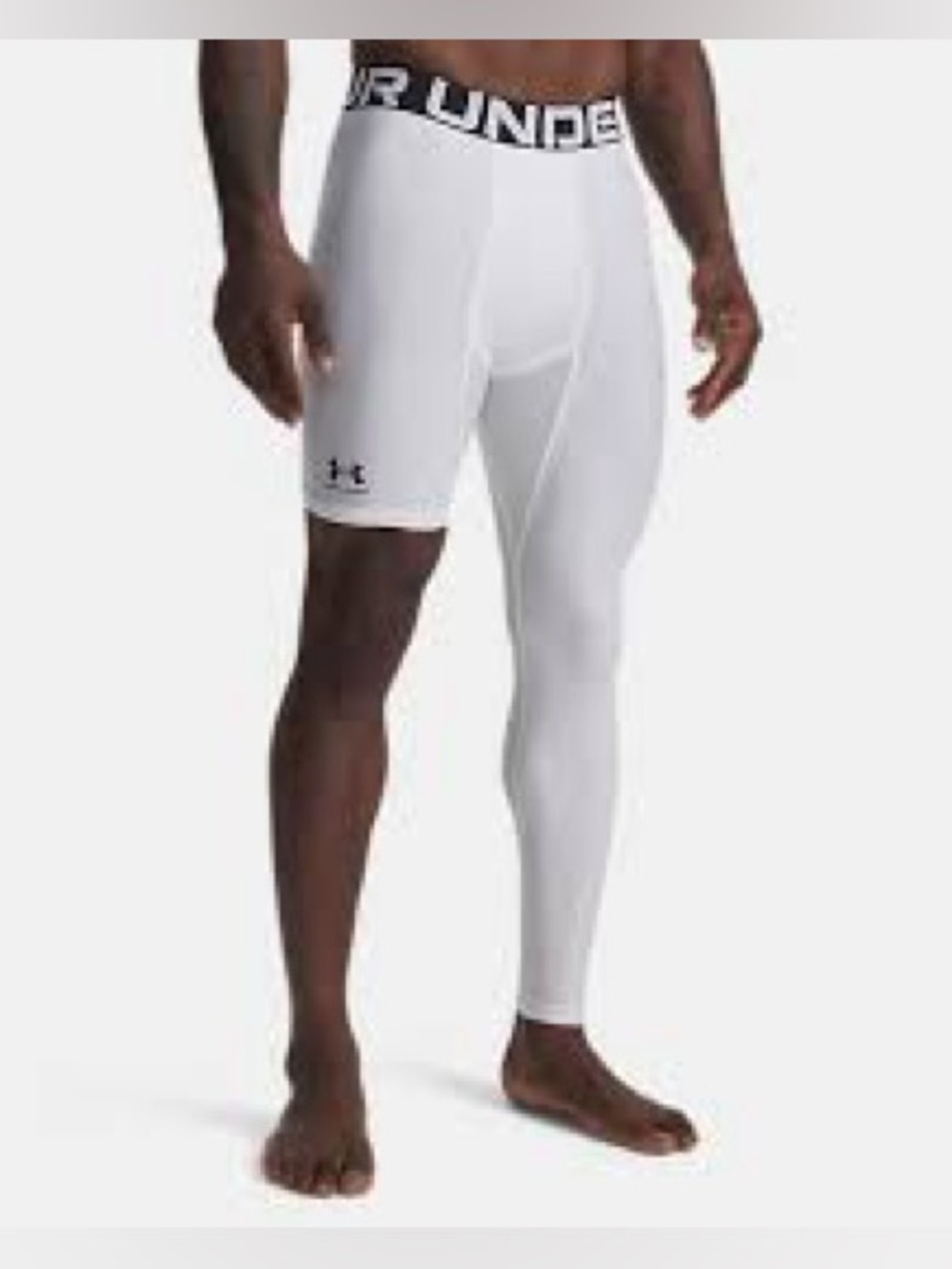 NWT Under Armour Heatgear Asymmetrical left White Compression Pants. Size 2XL.